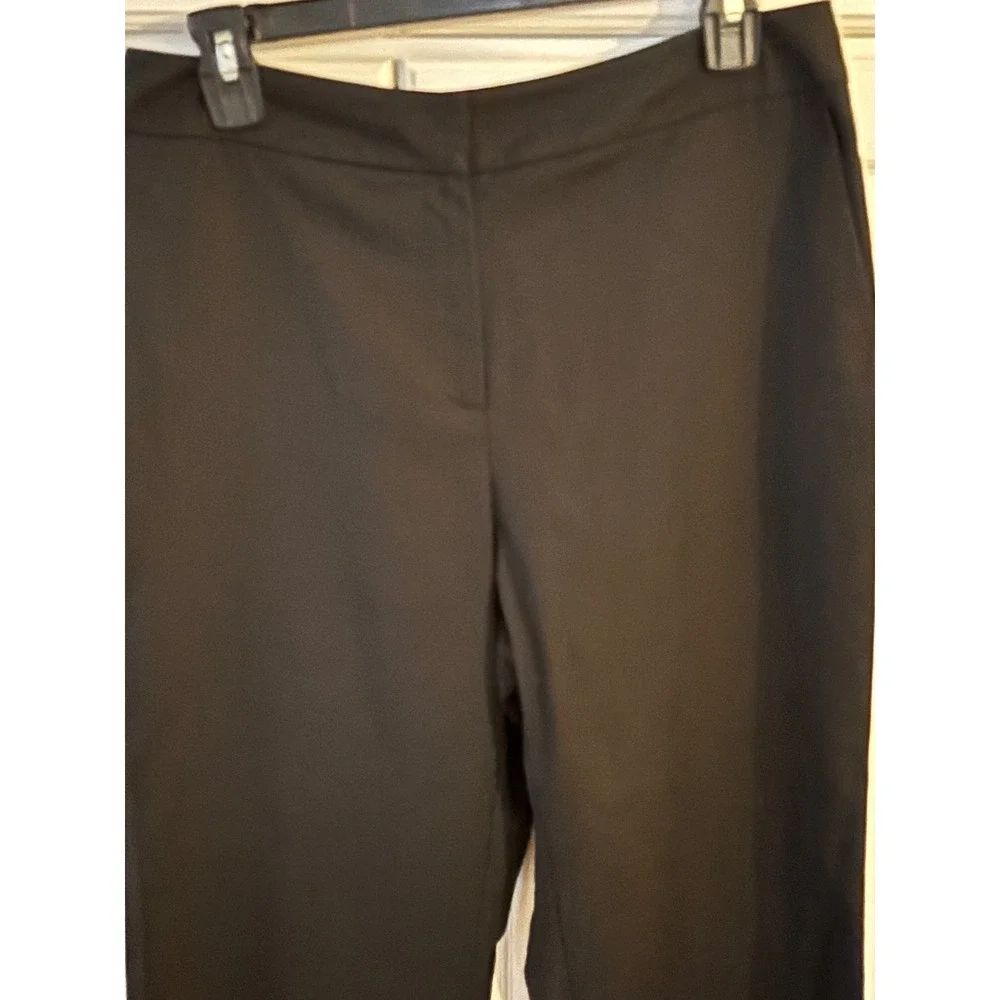 Talbots Petites Womens 10P Black Stretch Straight Leg Dress Pants Cotton Blend‎